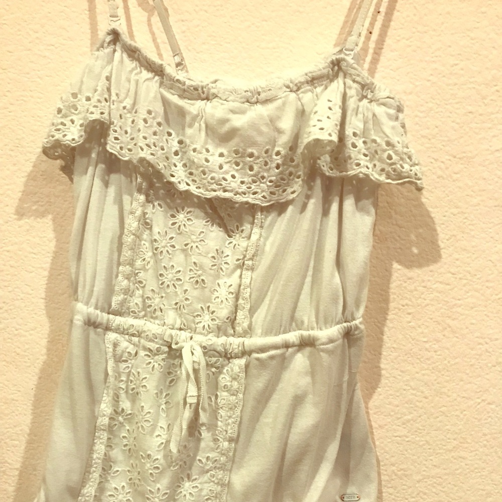 White Crochet Ruffle Camisole Tube Top